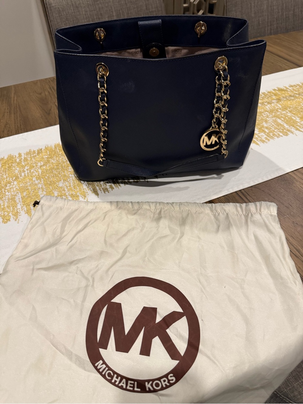 Michael Kors Navy Blue Tote Bag